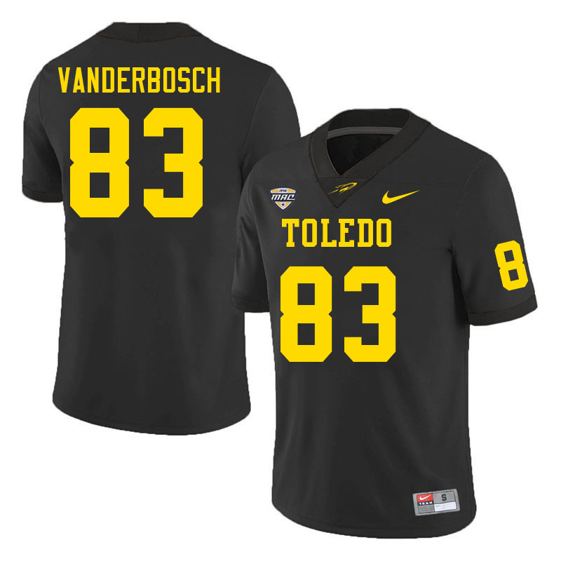 Toledo Rockets #83 Jalen Vanderbosch College Football Jerseys Stitched Sale-Black
